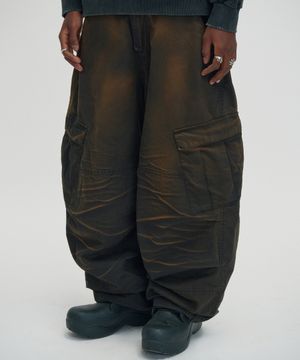 WASHED CARGO PANTS [DARK BLACK]