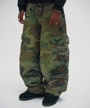 WASHED CARGO PANTS [GREEN CAMO]
