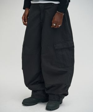 WASHED CARGO PANTS [BLACK]