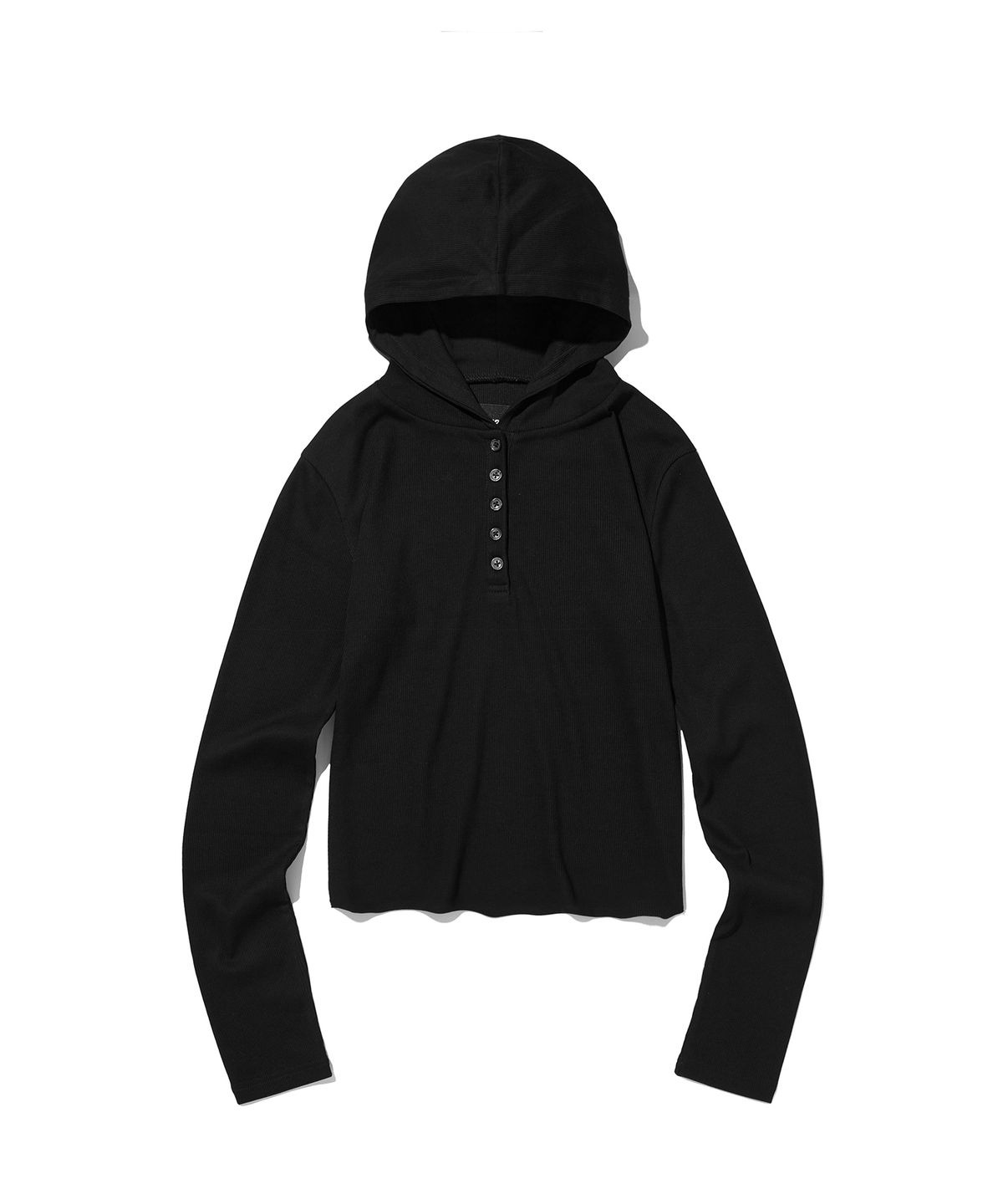 스웨이드(SUADE) HOODED HENLEY NECK [BLACK]