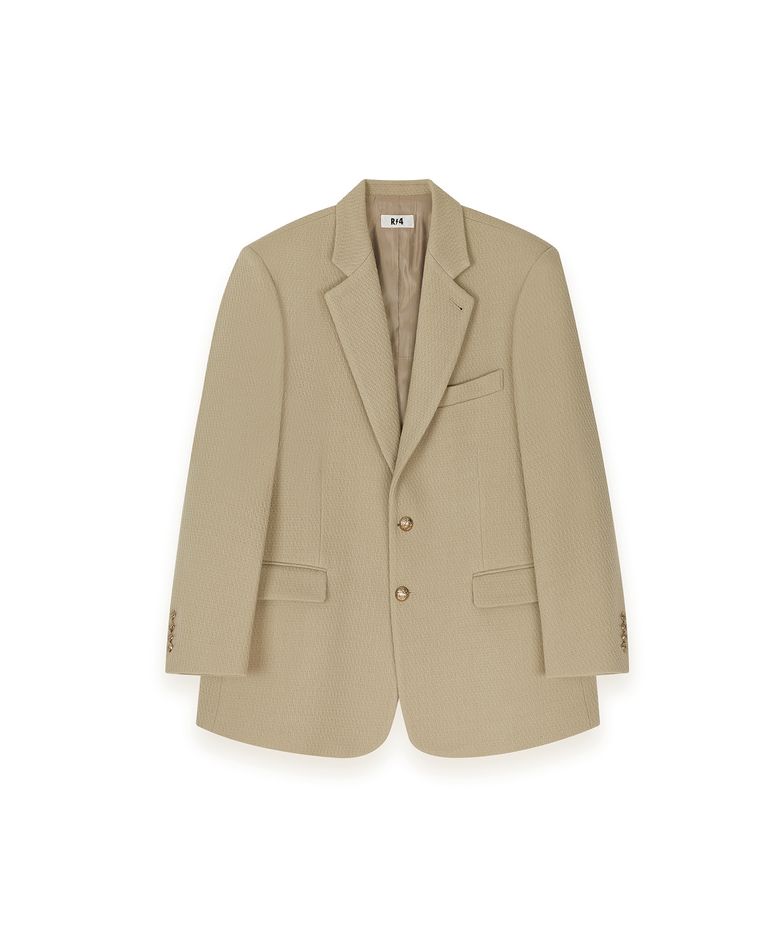 R-0033 / OVERSIZED TWEED BOX-BLAZER(BEIGE)