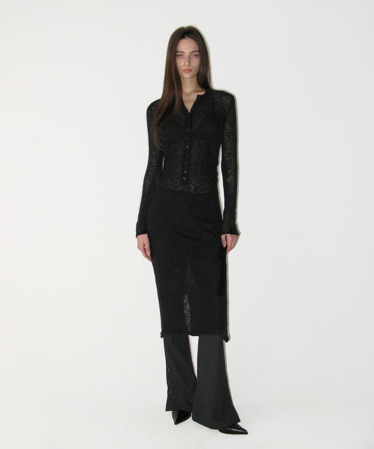 썬번프로젝트(SUNBURNPROJECT) Mohair Maxi Knit One-piece, BLACK