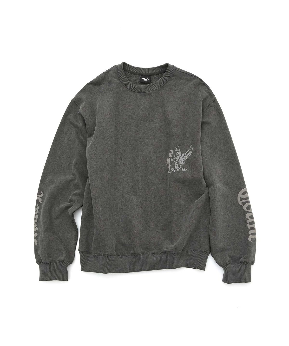 더블유엠씨(WMC) 올드폰트 맨투맨_CHARCOAL GREY