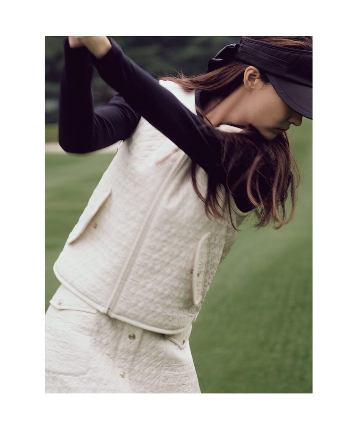 빈폴골프(BEANPOLE GOLF) 여성 후디 기모 베이스레이어  블랙