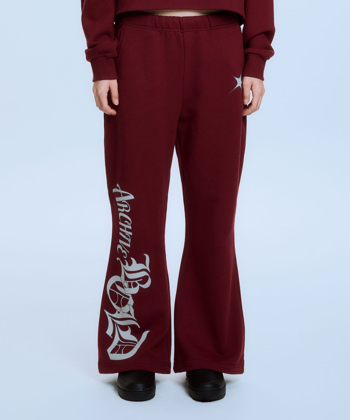 아카이브 볼드(ARCHIVE BOLD) STARDUST FLARE SWEAT PANTS (BURGUNDY)