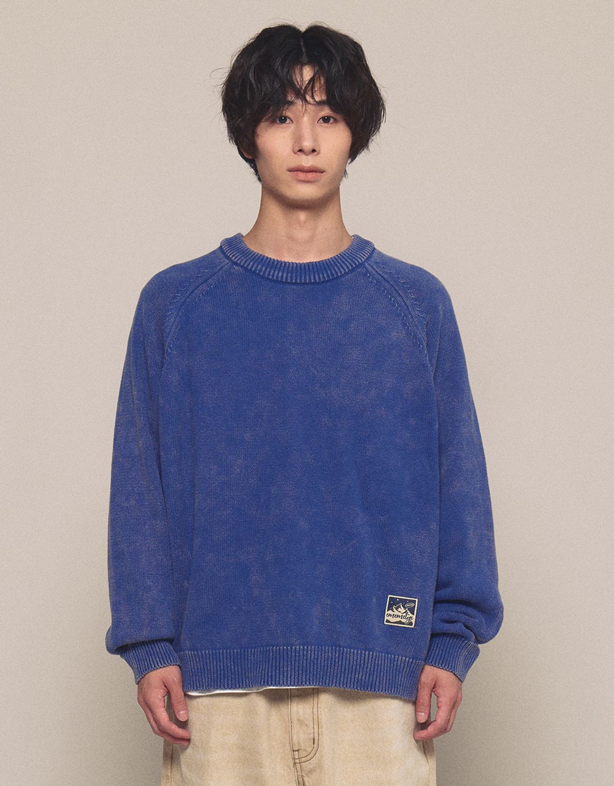 엠엠엘지(MMLG) [Mmlg] OVERDYED ESSENTIAL KNIT (NAVY)