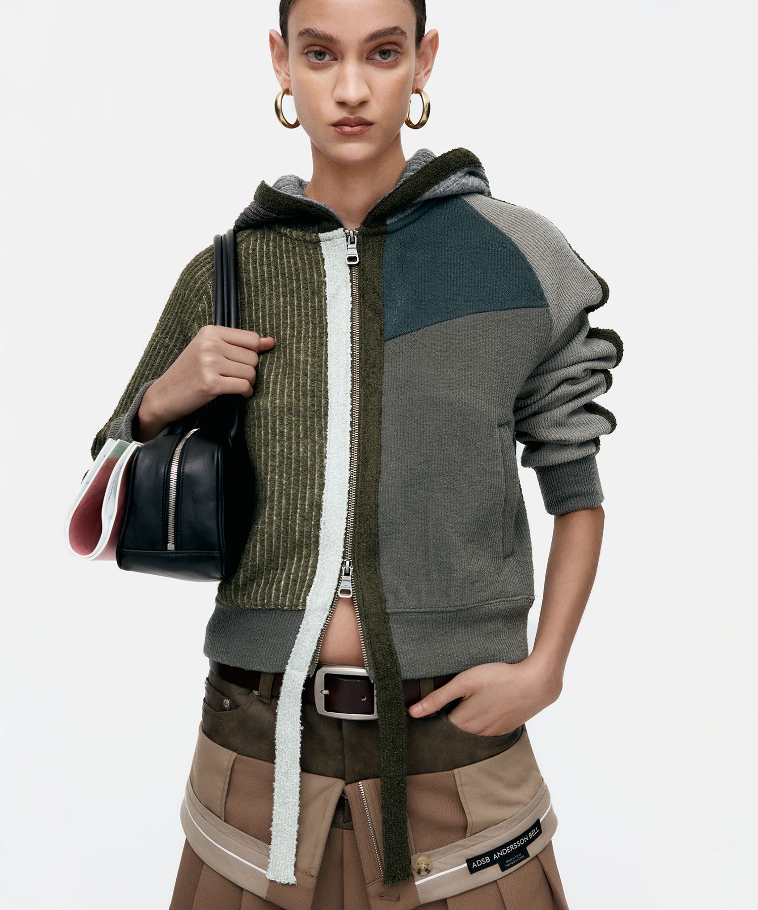 MUSINSA | ANDERSSON BELL COLOR BLOCKED KNIT HOODIE ZIP UP atb1364w