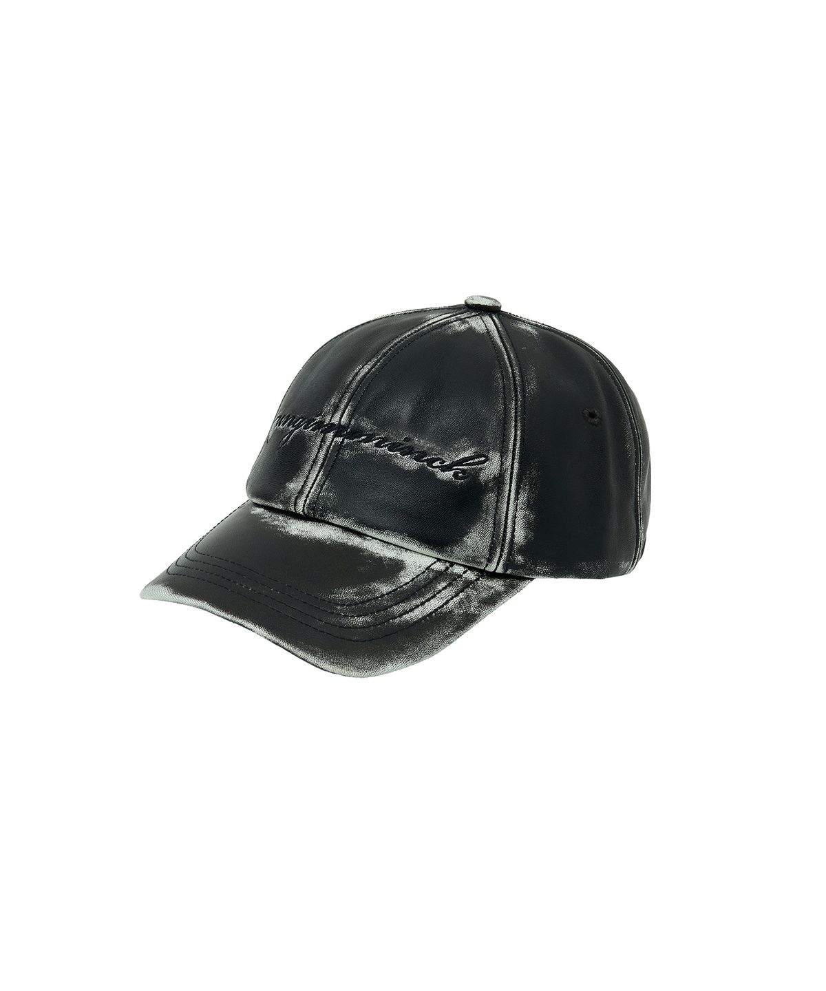 언지미크(UNGIMMICK) BUFFED NAPPA LEATHER CAP (BLACK / LAMBSKIN)