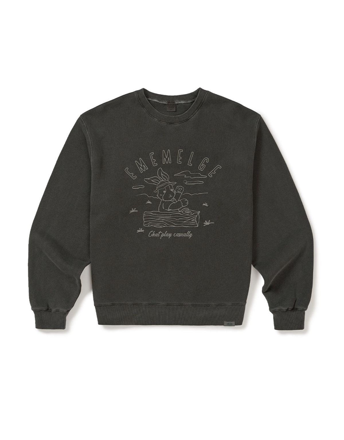 엠엠엘지(MMLG) [Mmlg] WASHED MELGE HIKING SWEAT (CHARCOAL)