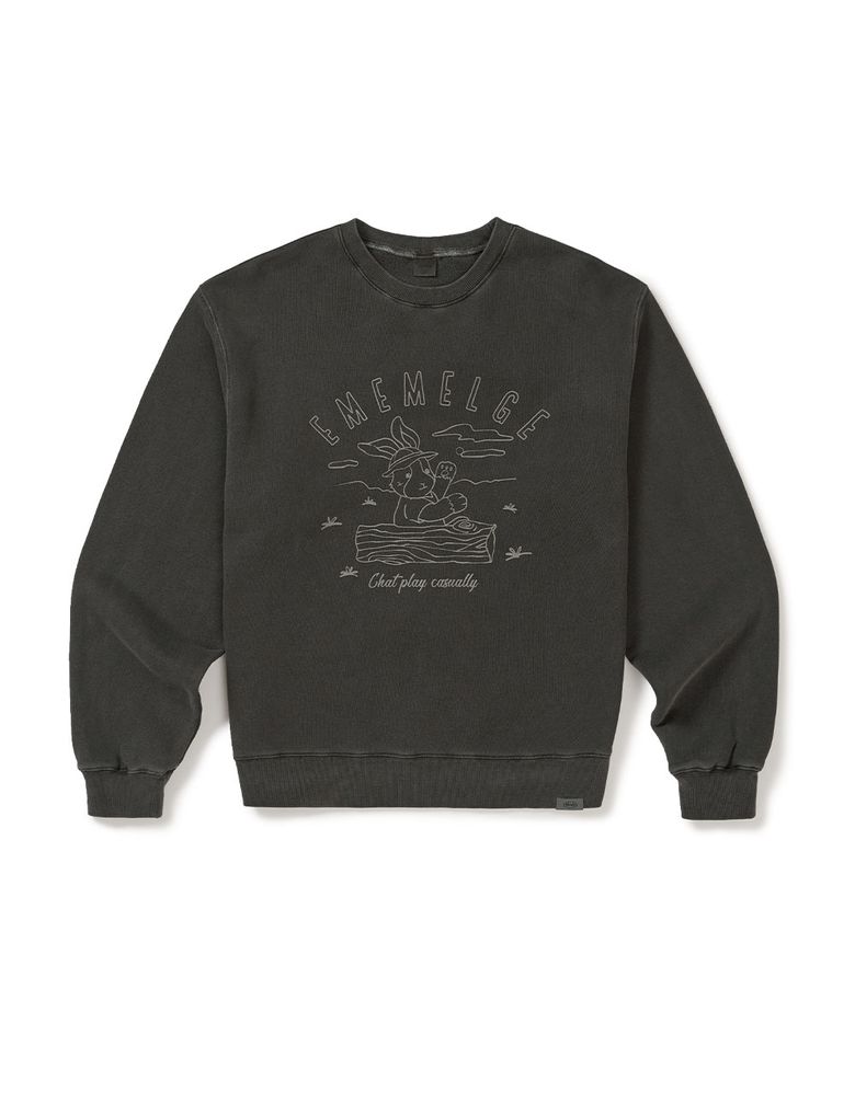 [Mmlg] WASHED MELGE HIKING SWEAT (CHARCOAL)