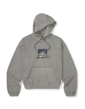 [Mmlg] DYED DAMAGE EM MOUNTAIN HOODIE (CHARCOAL)