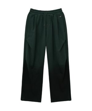 SPRAY WASHED PLEATED SWEAT PANTS (DEEP GREEN)