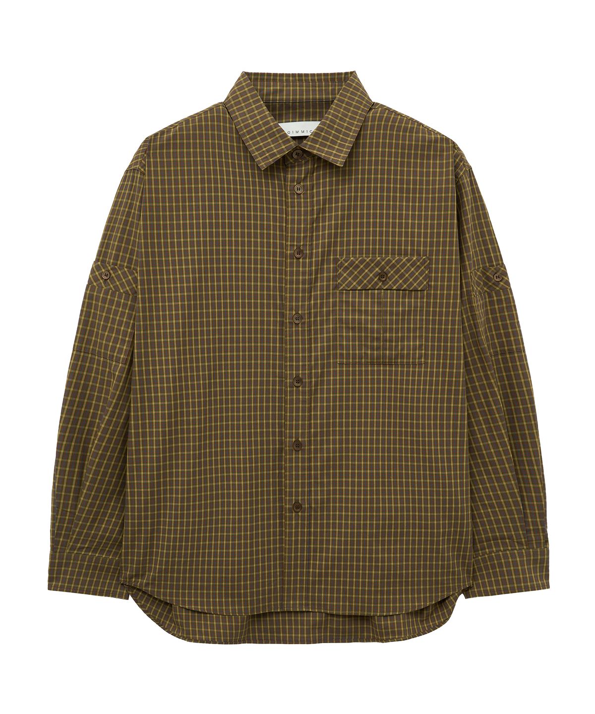 언지미크(UNGIMMICK) MULTI GINGHAM CHECK SHIRT (KHAKI)