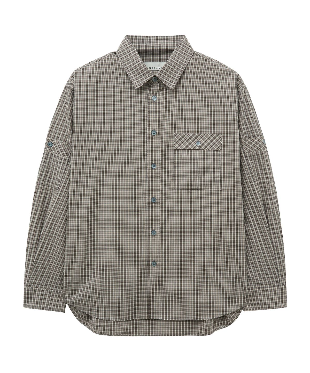 언지미크(UNGIMMICK) MULTI GINGHAM CHECK SHIRT (GRAY)