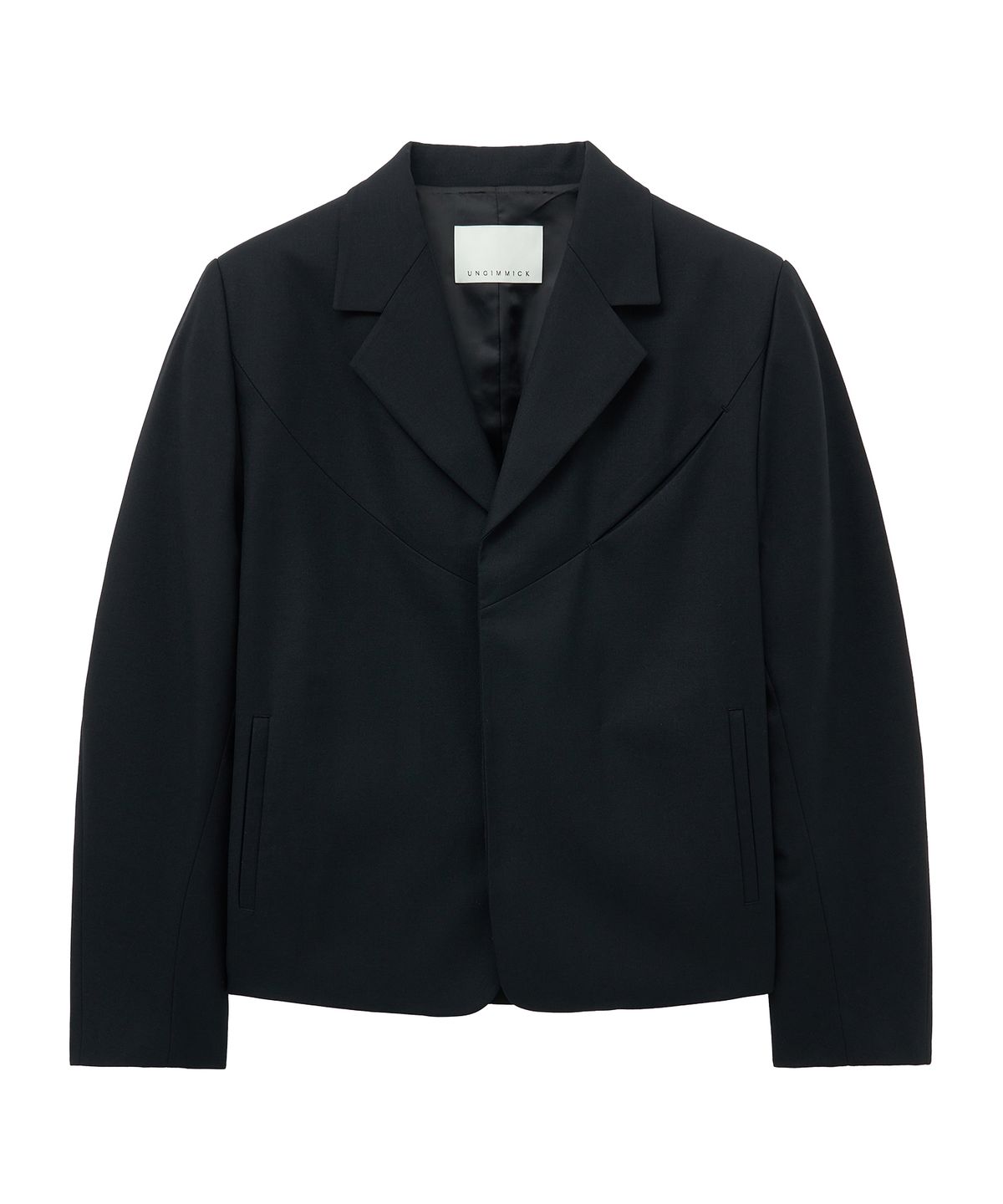언지미크(UNGIMMICK) STRUCTURED WOOL SINGLE JACKET (BLACK)