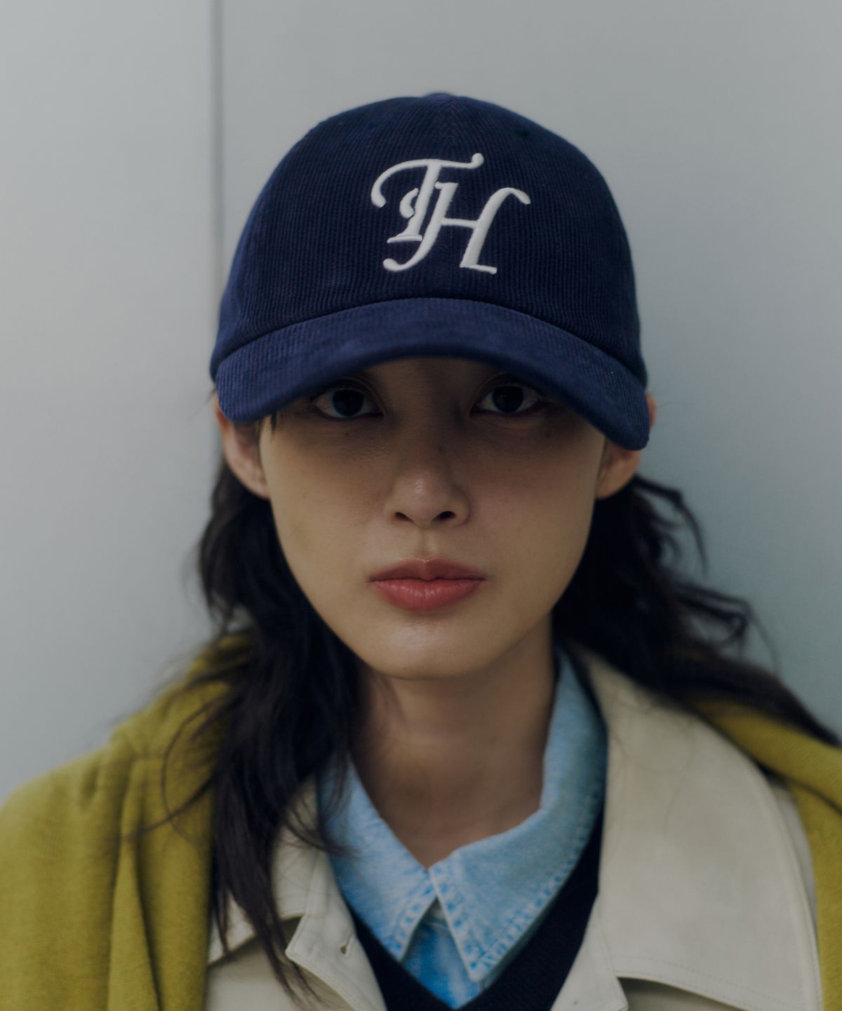 트래픽하모니(TRAFFIC HARMONY) CORDUROY TH LOGO DEEP-FIT BALLCAP_NAVY