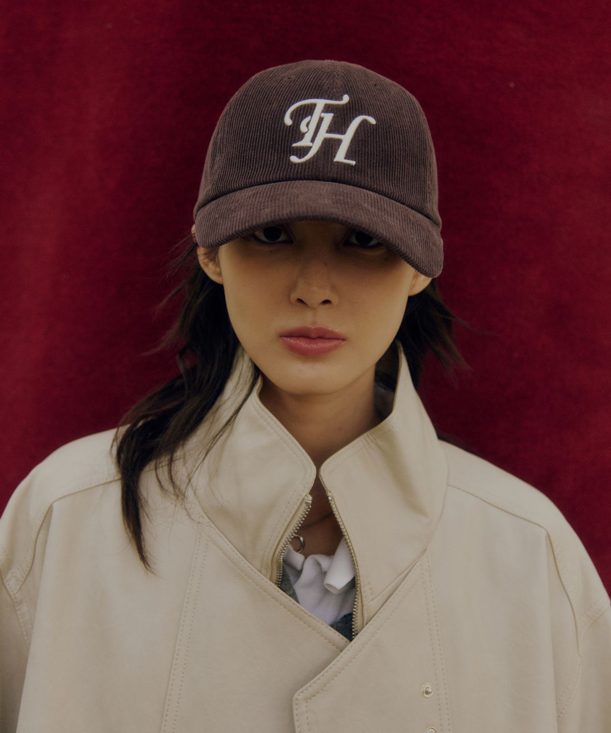 트래픽하모니(TRAFFIC HARMONY) CORDUROY TH LOGO DEEP-FIT BALLCAP_BROWN