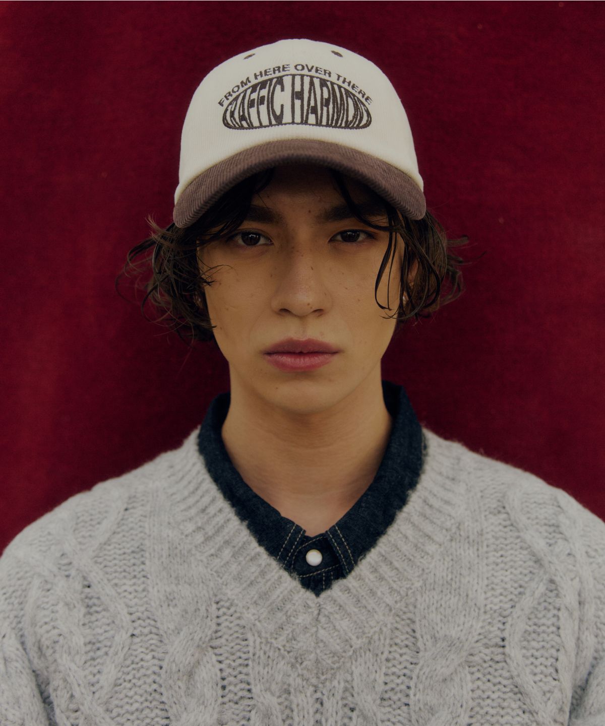 트래픽하모니(TRAFFIC HARMONY) CORDUROY ROUND LOGO DEEP-FIT BALLCAP_BROWN