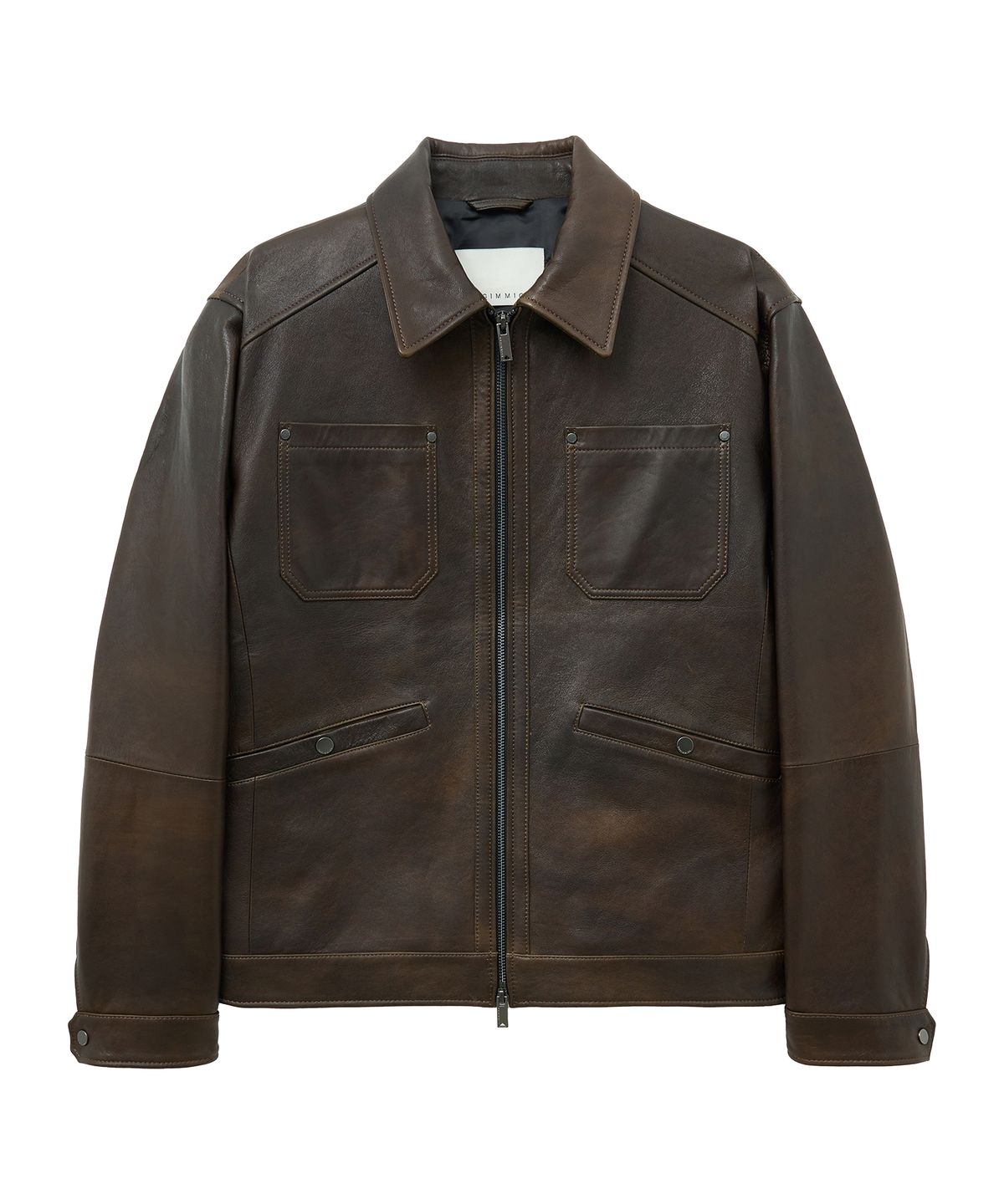 언지미크(UNGIMMICK) NAPPA LEATHER JACKET (BROWN / LAMBSKIN)