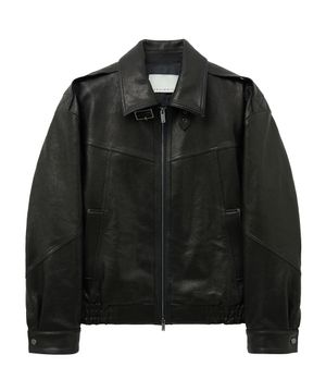 SHRUNKEN NAPPA LEATHER JACKET (BLACK / LAMBSKIN)
