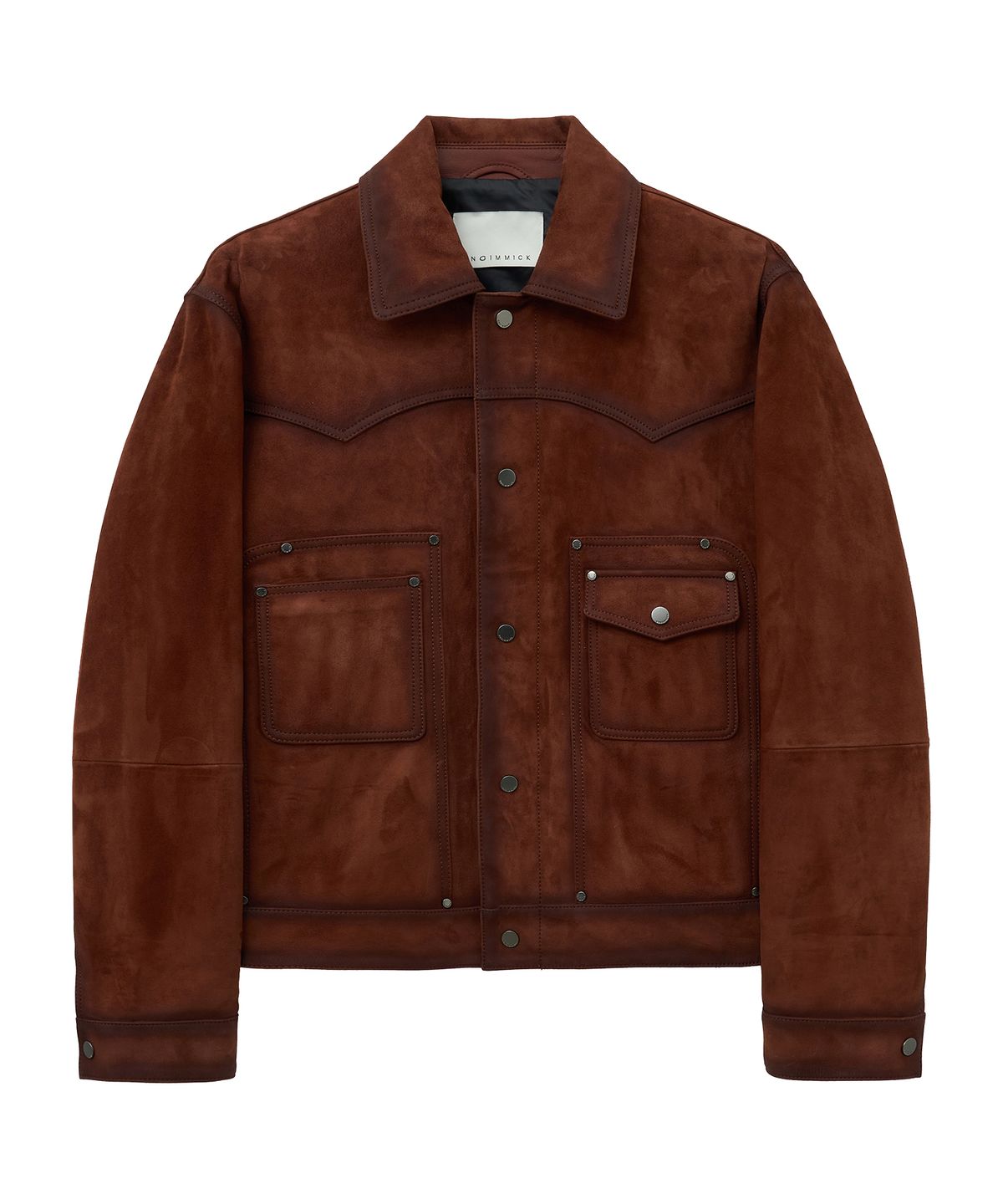 언지미크(UNGIMMICK) OIL BRUSHED WESTERN SUEDE JACKET (TAN BROWN / GOATSKIN)