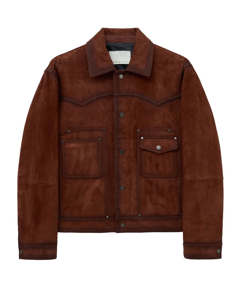OIL BRUSHED WESTERN SUEDE JACKET (TAN BROWN / GOATSKIN)