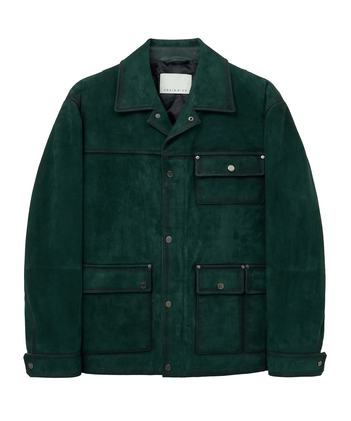 언지미크(UNGIMMICK) HUNTER SUEDE FIELD JACKET (DEEP GREEN / GOATSKIN)