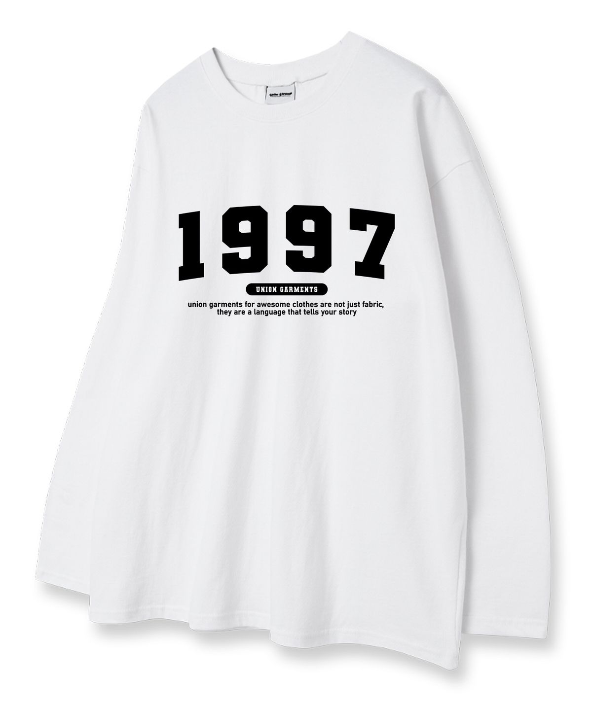 유니온가먼츠(UNION GARMENTS) 1997넘버로고 루즈핏 긴팔 티셔츠 화이트 [베이직or시보리]
