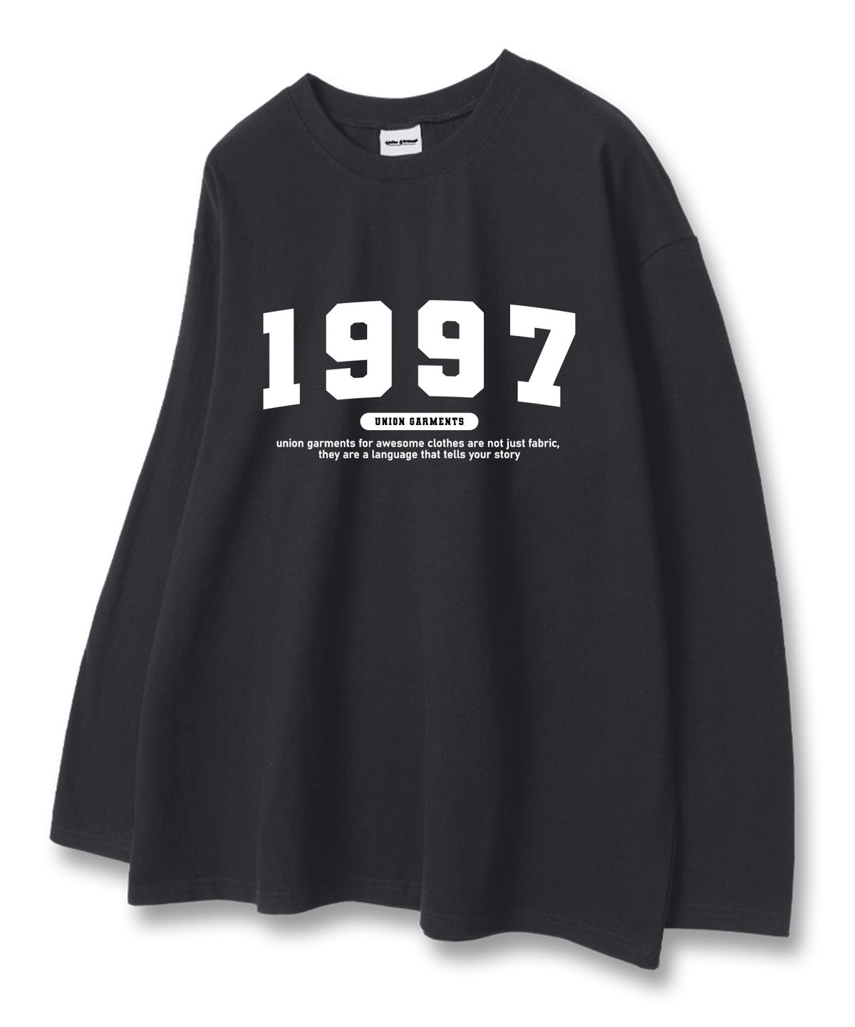 유니온가먼츠(UNION GARMENTS) 1997넘버로고 루즈핏 긴팔 티셔츠 다크그레이 [베이직or시보리]