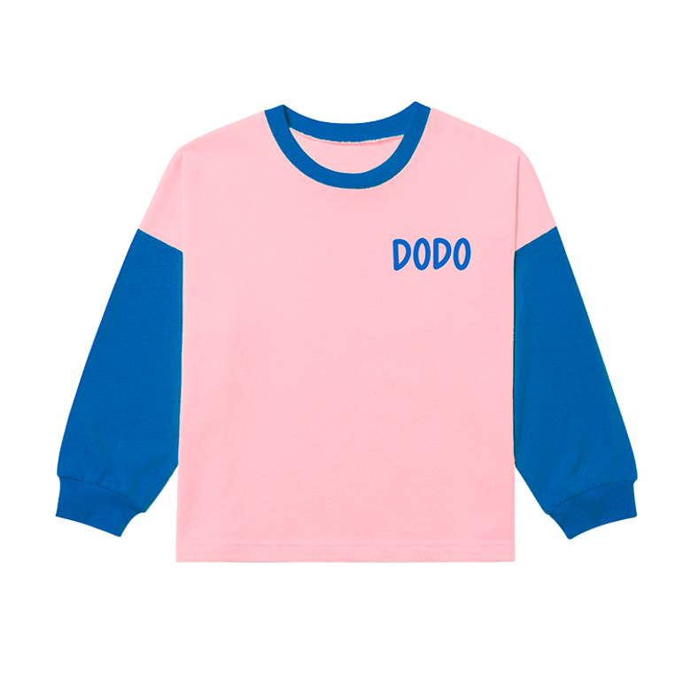 DODO BASIC Oversized T Shirt (Pink/Blue)_긴팔티셔츠