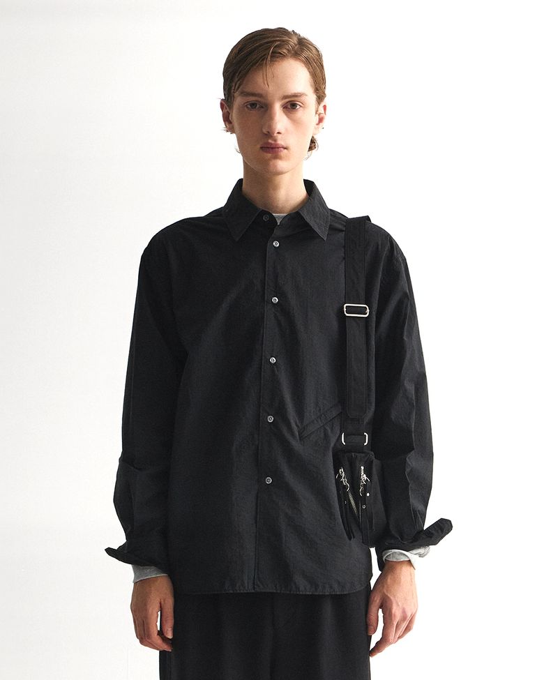 ZIP POCKET SHIRT / BLACK