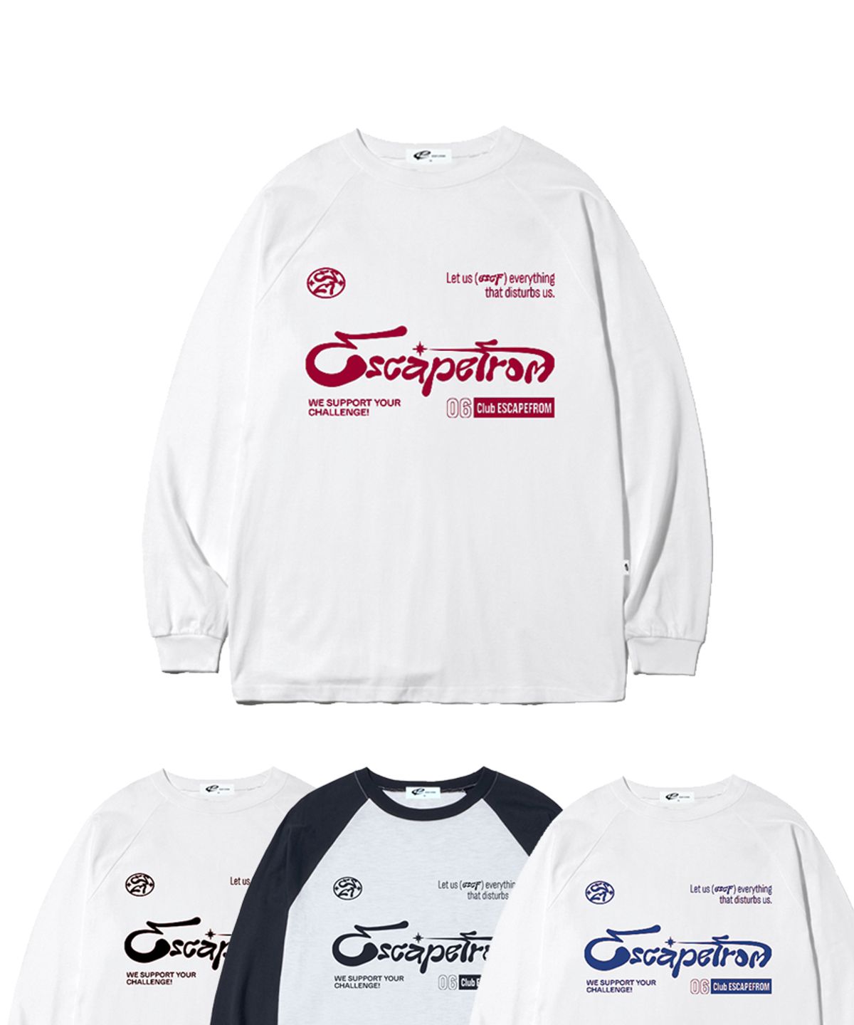 이스케이프프롬(ESCAPEFROM) 챌린지 심볼 프린트 롱슬리브 [4color]