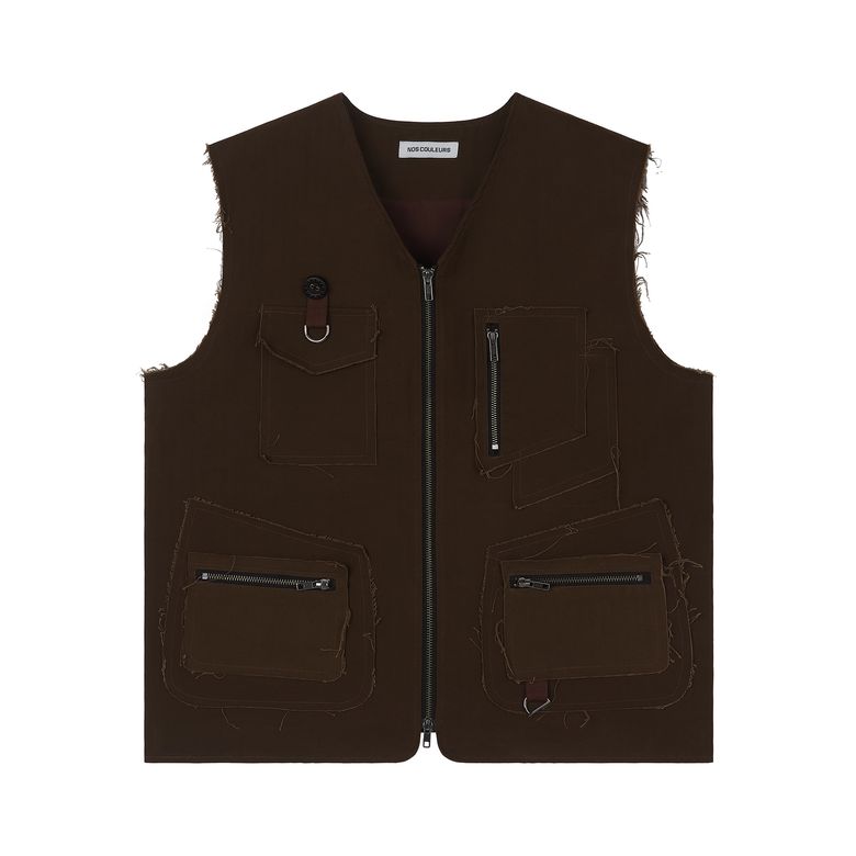 UL COTTON VEST 01 BROWN