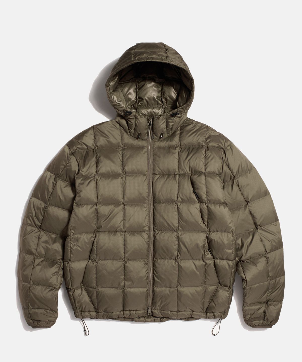 에스피오나지(ESPIONAGE) Hooded Light Down Jacket Taupe