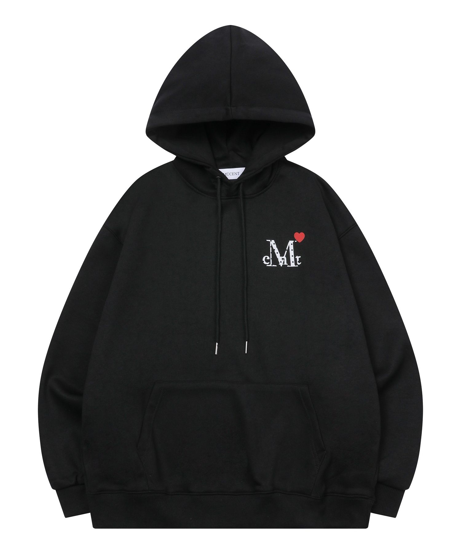 MUSINSA公式 | MUCENT Lovelits Mini Heart Logo Hoodie Unisex (2 Colors)