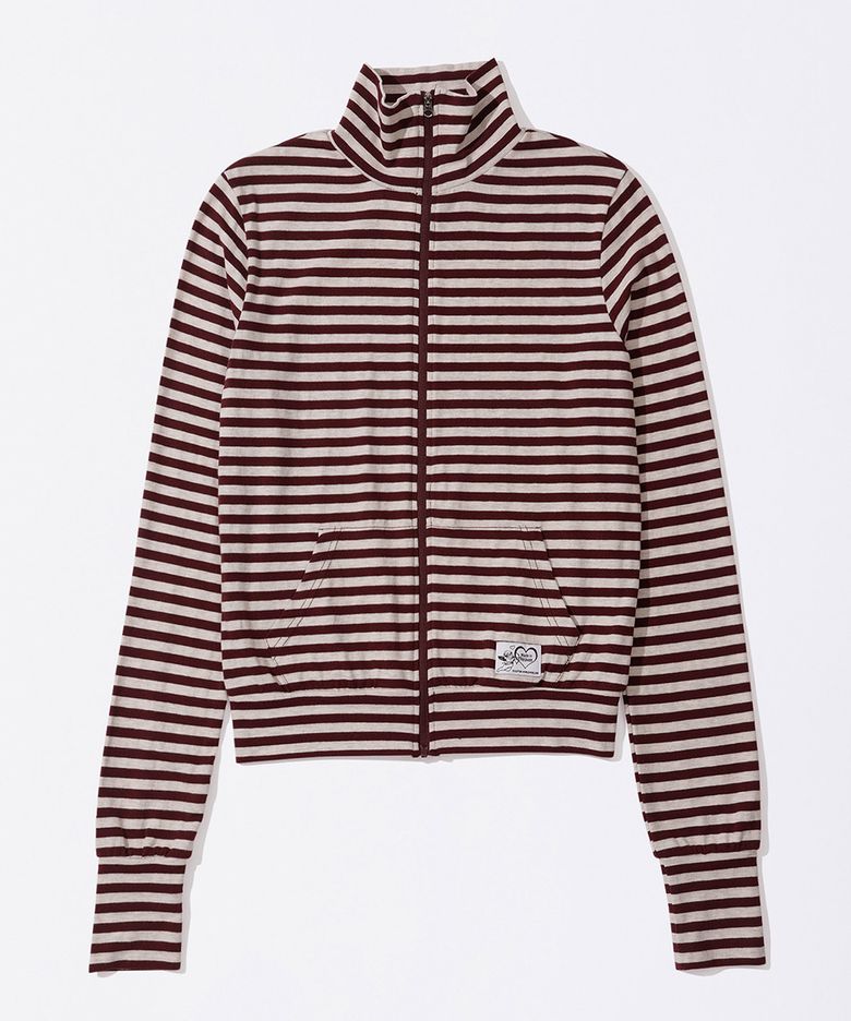 Light Weight Striped Jersey Burgundy