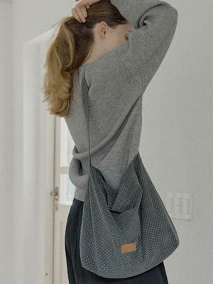 Dot Pattern Eco Bag - DARK GREY