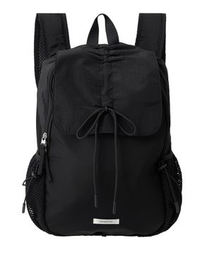 나일론 셔링 리본 백팩 [BLACK]