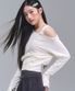 하퍼 언밸런스 오프숄더 탑 [IVORY]