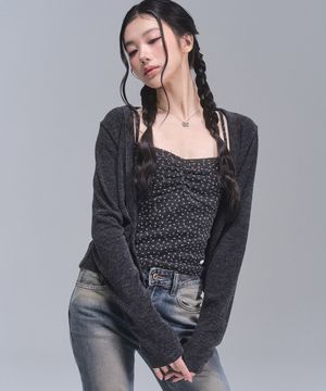 제인 플라워 가디건 세트 [CHARCOAL]