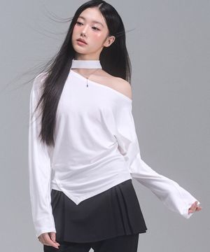 아이린 언밸런스 버튼 탑 [WHITE]