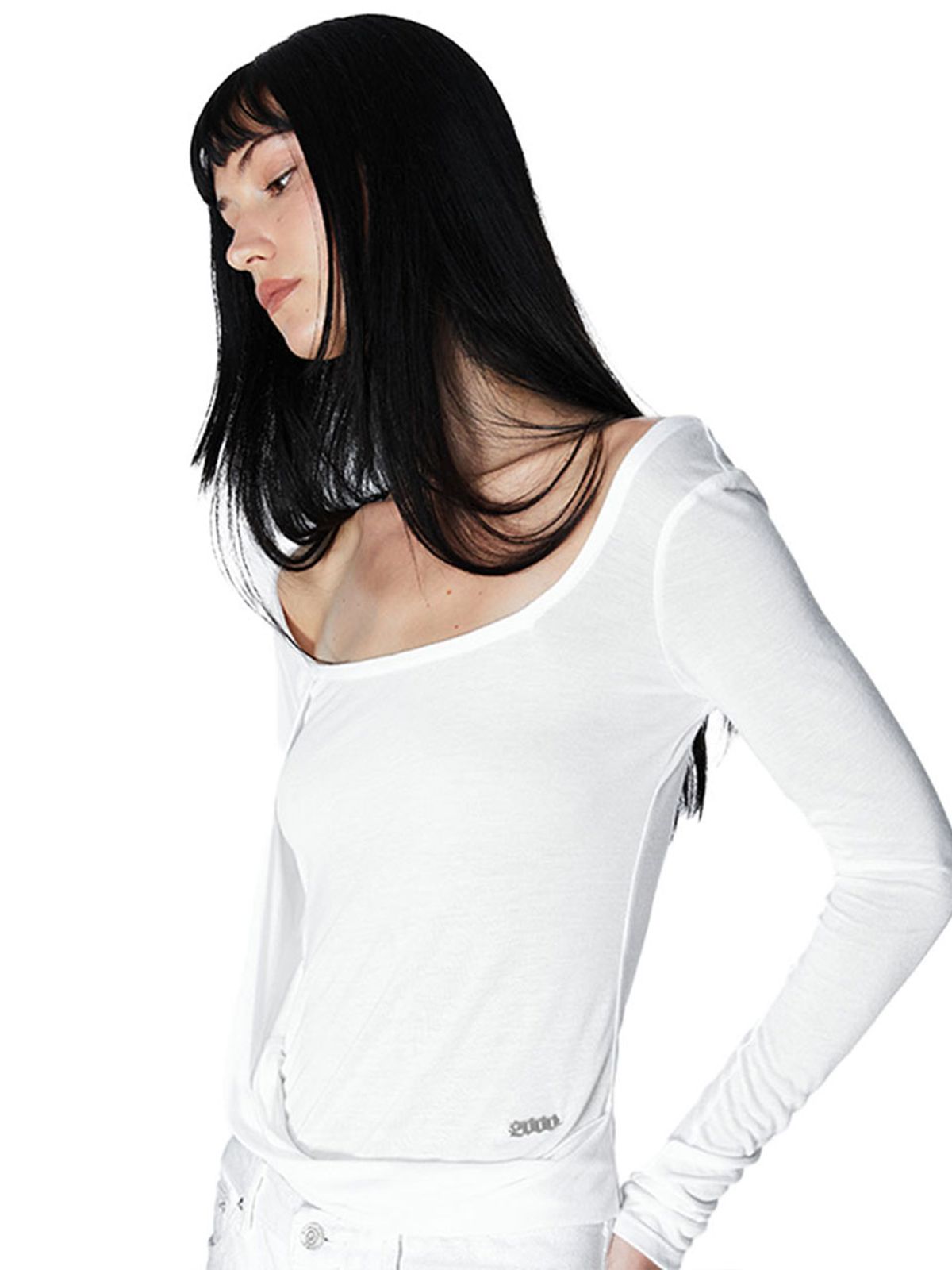 2000아카이브스(2000ARCHIVES) KAIA DRAPED TOP (WHITE)