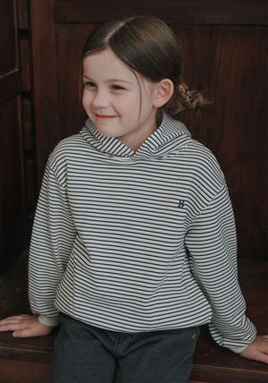 BZ57TS03IV 스트라이프 후드 티셔츠