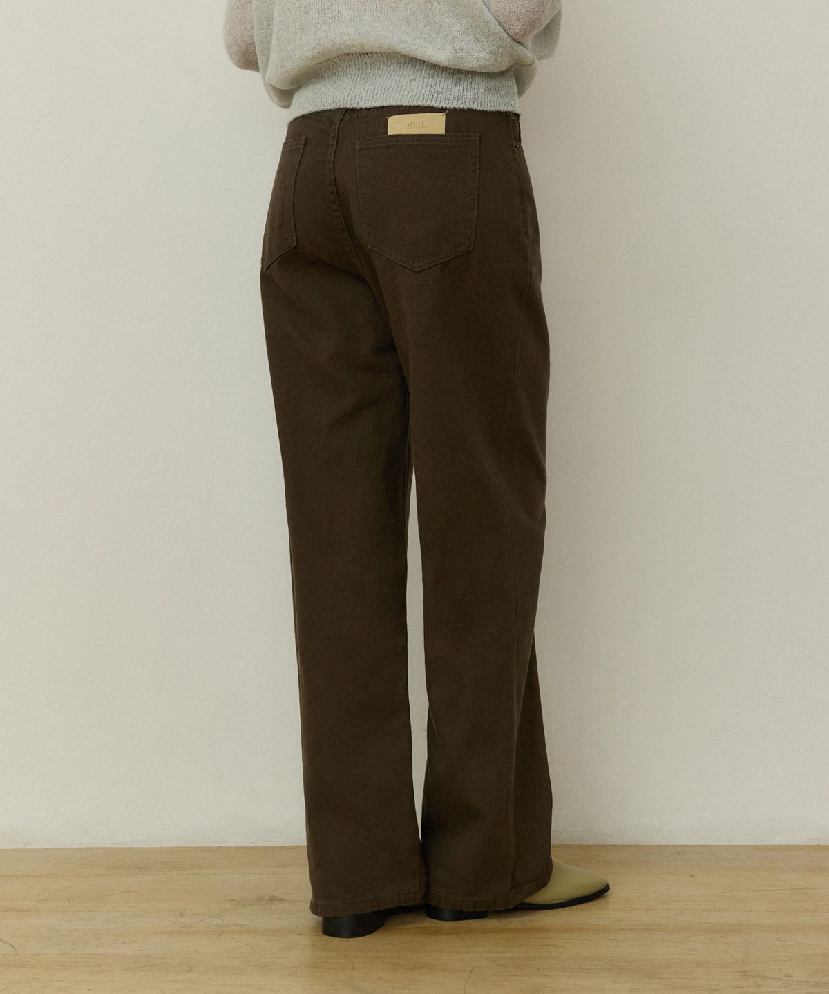 어다울(ADAUL) Classic stright denim pants - deep khaki