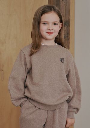 BZ58TS02BN 브라운 멜란지 볼륨 맨투맨 티셔츠