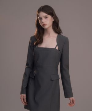 Bolero Suit Jacket - Grey