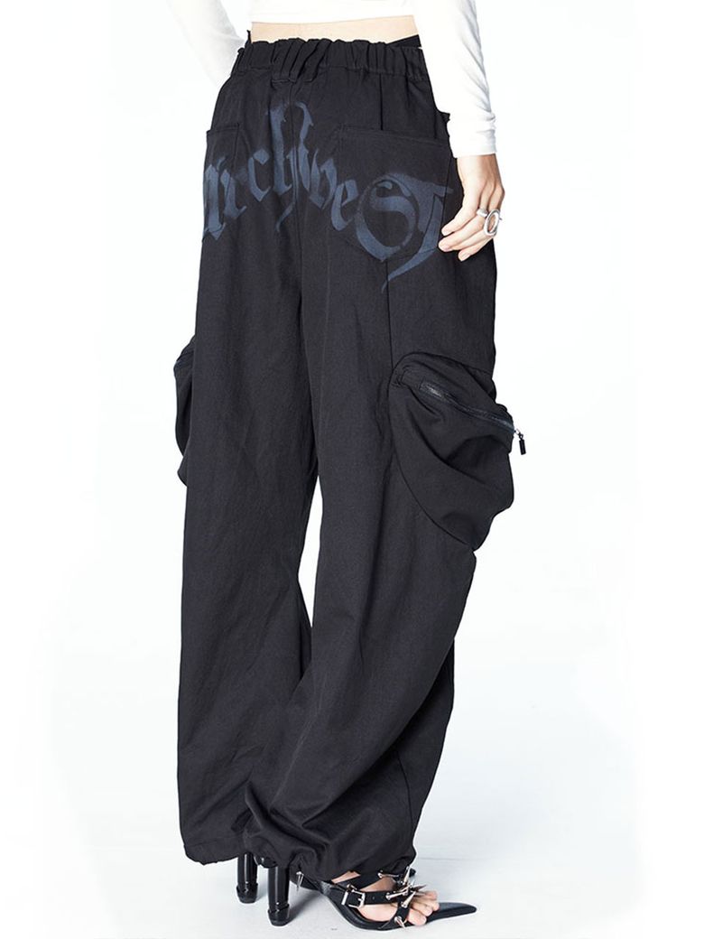 XTAL PARACHUTE PANTS (BLACK)