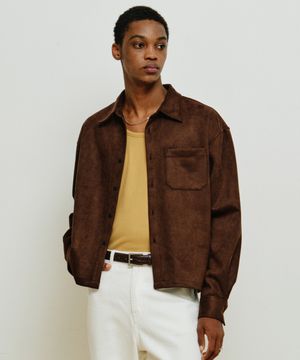 마가렛 스웨이드 크롭셔츠 [다크브라운]