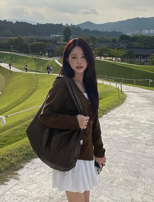 언발란스 루즈핏 가디건 [BROWN] / WBE3L04521