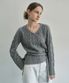 언발란스 케이블 랩 니트 탑 그레이 MDKT114GRAY